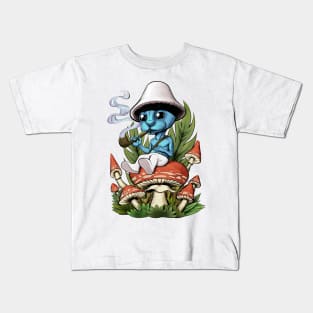 smurf cat chillin Kids T-Shirt